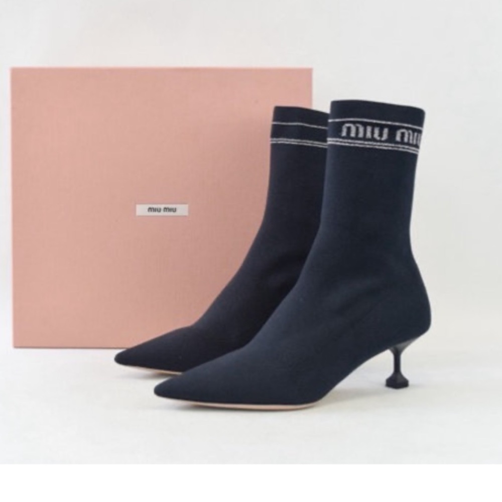 Authentic Miu Miu Knit Sock Ankle Boots